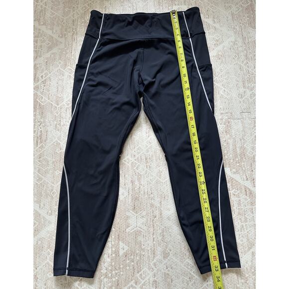 ATHLETA Black Reflective Tailwind 7/8 Tight Size‎ Large - Picture 3 of 14